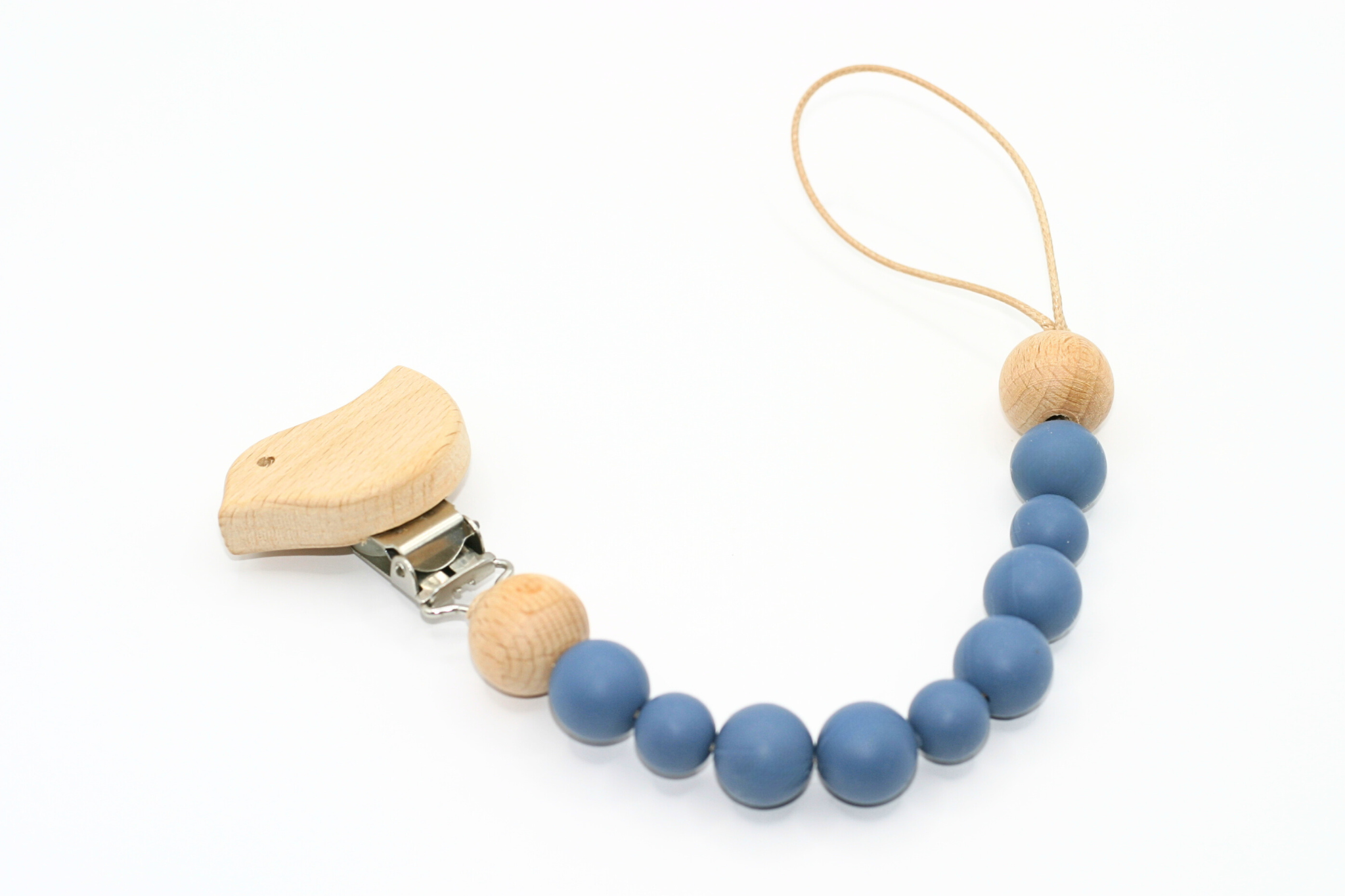 Blue Dove Teether Ring + Pacifier Clip