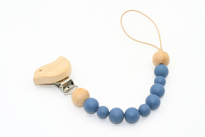 Blue Dove Teether Ring + Pacifier Clip